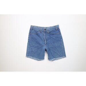 Vintage 60s 70s Streetwear Mens 30 Distressed Frayed Denim Jean Short Shorts USA